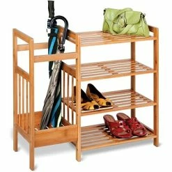 Outlet 🔥 Honey-Can-Do 👟 Shoe Racks Honey Can Do® Bamboo Entryway Organizer 🧨