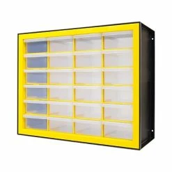 Wholesale 🎁 Storage Drawers Iris 24-Drawer Desktop Storage Cabinet, Black/Yellow (500174) 🎉