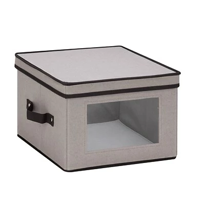 Cheapest ๐ Honey-Can-Do Storage Accessories Honey Can Do Dinnerware Storage Box, 12" X 12" X 8.5", Gray Canvas - Dinner Plates ๐ 3 Cheapest ๐ Honey-Can-Do Storage Accessories Honey Can Do Dinnerware Storage Box, 12" X 12" X 8.5", Gray Canvas - Dinner Plates ๐