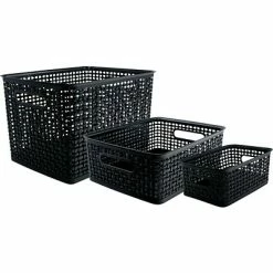 Cheapest ๐ฅฐ Advantus Plastic Weave Bins, Black, 3/Pack ๐ฏ