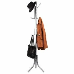 Buy 🎁 Clothes Racks & Portable Closets Mind Reader Standing Metal 11 Hook 🧥 Coat Rack, Silver (COATRACK11-SIL) 🥰