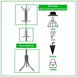 Buy 🎁 Clothes Racks & Portable Closets Mind Reader Standing Metal 11 Hook 🧥 Coat Rack, Silver (COATRACK11-SIL) 🥰 -Change Your Whole Storage & Organization. unnamed file 545