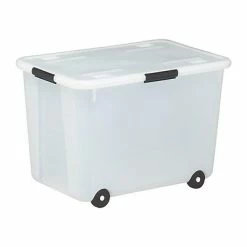New 🎉 Rolling Carts Advantus 60 Quart Storage Box, Clear (34009) 🎁