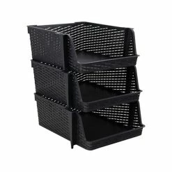 Brand new 👍 Storage Bins & Totes Advantus Nest And Stack Open Lid Storage Bin, Black, 3/Pack (39221) ❤️