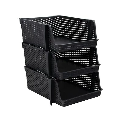 Brand new ๐ Storage Bins & Totes Advantus Nest And Stack Open Lid Storage Bin, Black, 3/Pack (39221) โค๏ธ 3 Brand new ๐ Storage Bins & Totes Advantus Nest And Stack Open Lid Storage Bin, Black, 3/Pack (39221) โค๏ธ