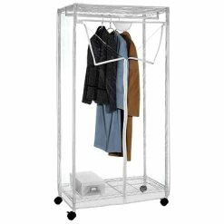 Buy 🎉 Clothes Racks & Portable Closets Whitmor Supreme Clothes Closet, White/Clear (60711947) 🥰