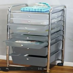 Outlet 🌟 Storage Drawers Seville Classics 8 Drawer Storage Bin Organizer Cart, White/Gray/Black Gradient 😀 -Change Your Whole Storage & Organization. unnamed file 574