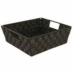 Promo 🤩 Storage Bins & Totes Simplify Shelf Polyester Woven Strap 29.92 Qt. Storage Tote, Black (25093-BLACK) 🧨