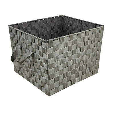 Hot Sale ⭐ Decorative Boxes & Baskets Simplify Large Woven Strap Tote, Grey 🔥 3 Hot Sale ⭐ Decorative Boxes & Baskets Simplify Large Woven Strap Tote, Grey 🔥