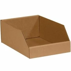 Promo 🔔 Storage Bins & Totes Partners Brand 8 X 12 X 4 1/2" Open Top Bin Boxes, Kraft, 50/Bundle (BINMT812K) 🎁