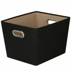 Best deal 😀 Honey-Can-Do Decorative Boxes & Baskets Honey Can Do Medium Decorative Storage Tote With Handles Black (SFT-03072) 🔥