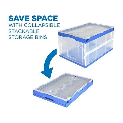 Buy ๐ Crates Mount-It! 68.68 Qt. Hinged Lid Storage Bin, Clear/Blue, 3/Pack (MI-910) ๐งจ 5 Buy ๐ Crates Mount-It! 68.68 Qt. Hinged Lid Storage Bin, Clear/Blue, 3/Pack (MI-910) ๐งจ - Image 3