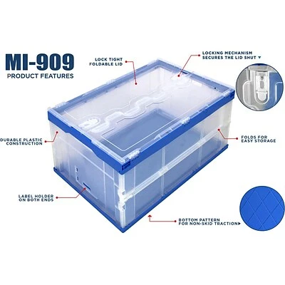 Buy ๐ Crates Mount-It! 68.68 Qt. Hinged Lid Storage Bin, Clear/Blue, 3/Pack (MI-910) ๐งจ 6 Buy ๐ Crates Mount-It! 68.68 Qt. Hinged Lid Storage Bin, Clear/Blue, 3/Pack (MI-910) ๐งจ - Image 4