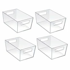 Flash Sale 🌟 Storage Bins & Totes Azar Small Open Lid Storage Tote, Clear, 4/Pack (556233) 🌟