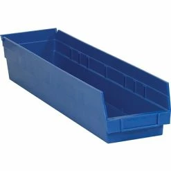 New 🎁 Staples Specialty Storage BOX 17 7/8" X 4 1/8" X 4" Plastic Shelf Bin Box, Blue (BINPS111B) 🔔