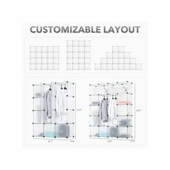 Budget 👍 Clothes Racks & Portable Closets Mount-It! 69.7" X 42.1" Portable Closet Rack, White/Black, Plastic (WI-4031) 😍 -Change Your Whole Storage & Organization. unnamed file 857