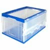 Promo 😉 Crates Mount-It! 69 Qt. Hinged Lid Storage Crate, Clear/Blue (MI-909) 🌟 -Change Your Whole Storage & Organization. unnamed file 870