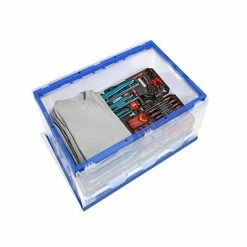 Promo 😉 Crates Mount-It! 69 Qt. Hinged Lid Storage Crate, Clear/Blue (MI-909) 🌟 -Change Your Whole Storage & Organization. unnamed file 871