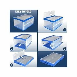 Promo 😉 Crates Mount-It! 69 Qt. Hinged Lid Storage Crate, Clear/Blue (MI-909) 🌟 -Change Your Whole Storage & Organization. unnamed file 877