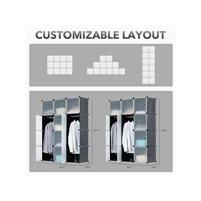 Best Sale ๐ Clothes Racks & Portable Closets Mount-It! 55.9" X 42.1" Portable Closet Rack, Gray/Black, Plastic (WI-4030) โญ 9 Best Sale ๐ Clothes Racks & Portable Closets Mount-It! 55.9" X 42.1" Portable Closet Rack, Gray/Black, Plastic (WI-4030) โญ - Image 7