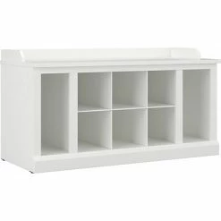 Coupon 🛒 Kathy Ireland® Home By Bush Furniture 👟 Shoe Racks Kathy Ireland® Home By Bush Furniture Woodland 👟 Shoe Storage Bench With Shelves, 40", White Ash (WDS240WAS-03) 🔔