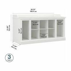 Coupon 🛒 Kathy Ireland® Home By Bush Furniture 👟 Shoe Racks Kathy Ireland® Home By Bush Furniture Woodland 👟 Shoe Storage Bench With Shelves, 40", White Ash (WDS240WAS-03) 🔔 -Change Your Whole Storage & Organization. unnamed file 928