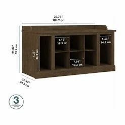 Budget ✔️ Kathy Ireland® Home By Bush Furniture 👟 Shoe Racks Kathy Ireland® Home By Bush Furniture Woodland 👟 Shoe Storage Bench With Shelves, 40", Ash Brown (WDS240ABR-03) 🎉 -Change Your Whole Storage & Organization. unnamed file 935