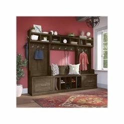 Budget ✔️ Kathy Ireland® Home By Bush Furniture 👟 Shoe Racks Kathy Ireland® Home By Bush Furniture Woodland 👟 Shoe Storage Bench With Shelves, 40", Ash Brown (WDS240ABR-03) 🎉 -Change Your Whole Storage & Organization. unnamed file 938
