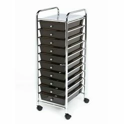 Best Sale ⭐ Storage Drawers Seville Classics 10 Drawer Black Organizer Cart 😀