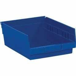 Best Sale 😀 Specialty Storage Quill Brand 11 5/8" X 8 3/8" X 4" Plastic Shelf Bin, Blue, 20/Case (BINPS104B) ❤️