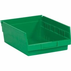 Best Pirce 🌟 Specialty Storage Quill Brand 11 5/8" X 11 1/8" X 4" Plastic Shelf Bin, Green, 8/Case (BINPS105G) 🥰