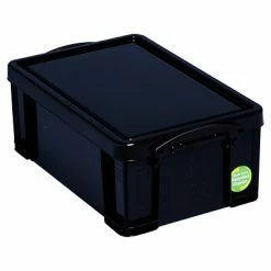 Promo 😍 Storage Bins & Totes Really Useful Box 9.51 Qt. Latch Lid Storage Tote, Solid Black (9BK) 🔔