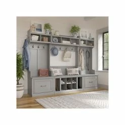 Deals 😍 Kathy Ireland® Home By Bush Furniture 👟 Shoe Racks Kathy Ireland® Home By Bush Furniture Woodland 👟 Shoe Storage Bench With Shelves, 40", Cape Cod Gray (WDS240CG-03) ✨ -Change Your Whole Storage & Organization. unnamed file 987